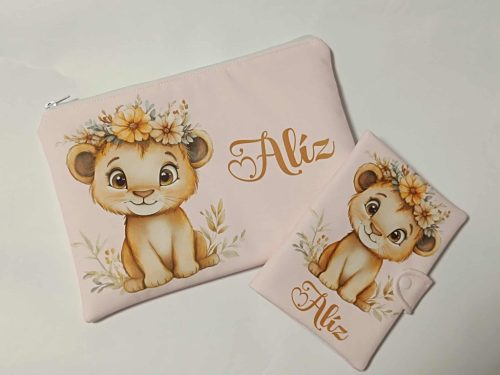 Egészségügyi kiskönyv borító+ neszesszer szett mintával névvel (más kiskönyv borító mintájával is kérhető)