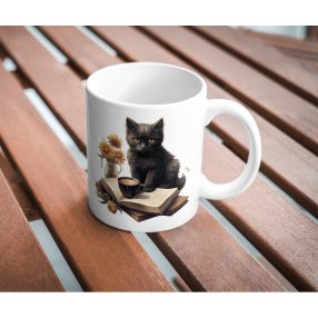 Cicás könyves bögre névvel