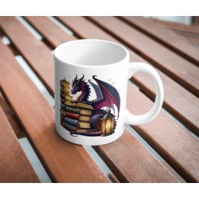 Sárkányos könyves bögre névvel