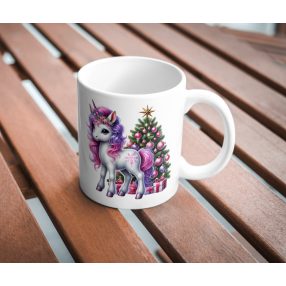 Karácsonyi unikornis bögre névvel Karácsonyi unikornis bögre névvel