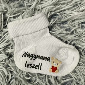 Baba bejelentő zokni macival Nagymama leszel!