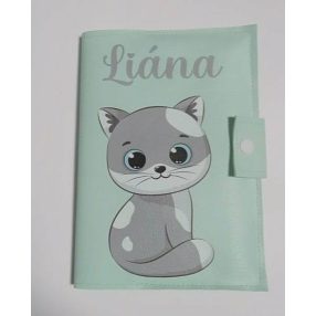 Textilbőr kiskönyv borító mintával névvel